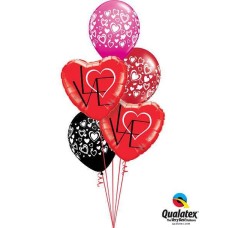 Bukiet 495 L(Heart)VE Red Qualatex #46079-2 40863-3